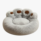 panier-pour-chien-gris-en-forme-de-patte-vide