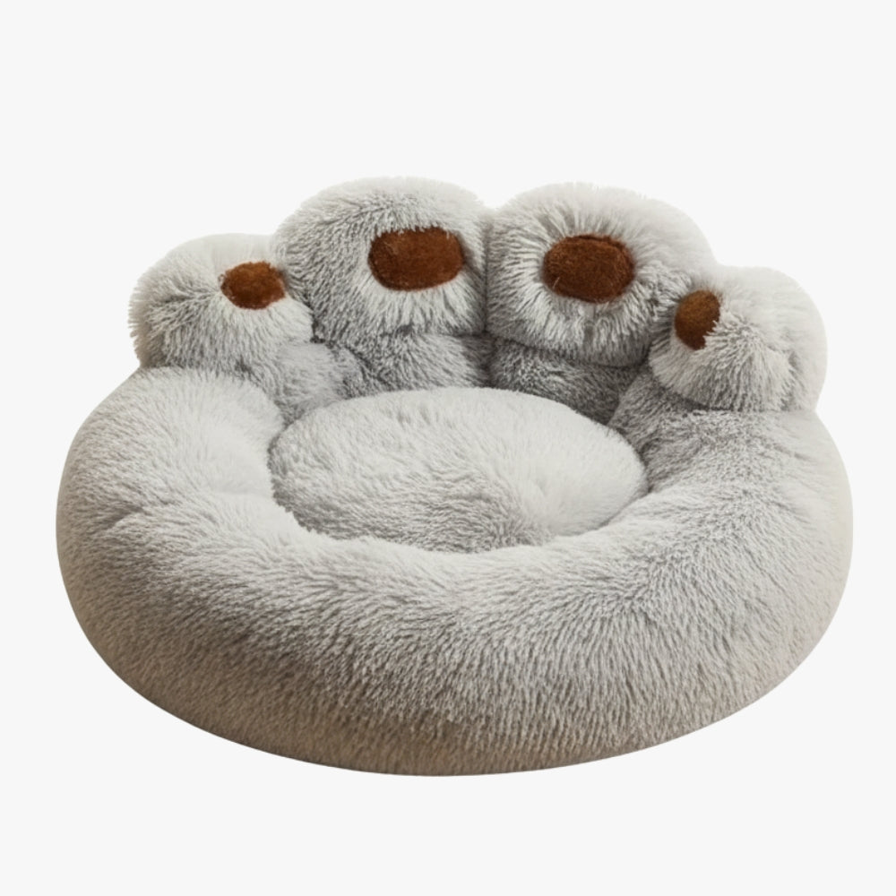 panier-pour-chien-gris-en-forme-de-patte-vide
