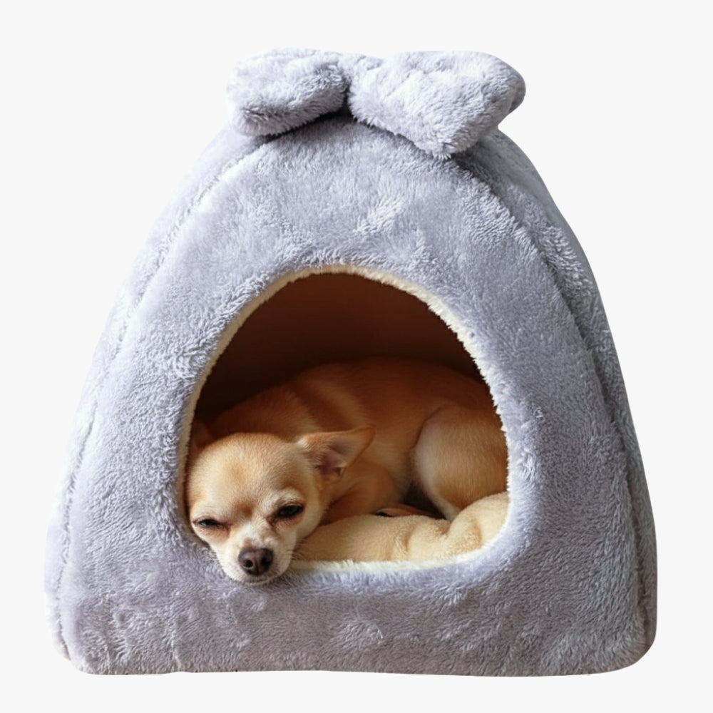 panier-pour-chien-igloo-gris