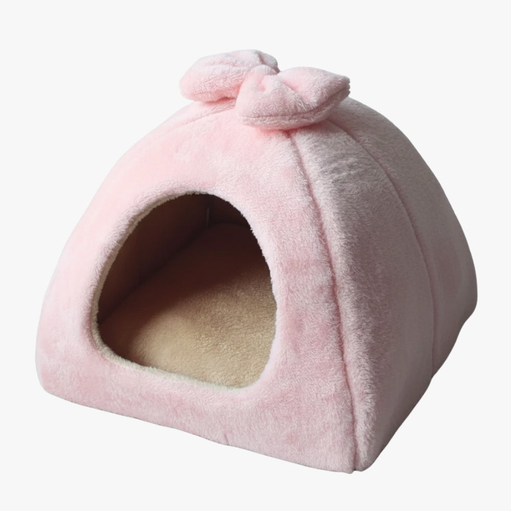panier-pour-chien-igloo-rose-cote