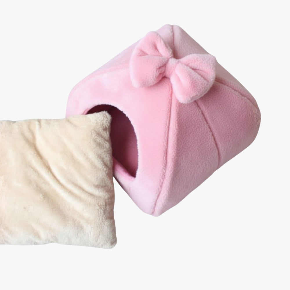 panier-pour-chien-igloo-rose-coussin