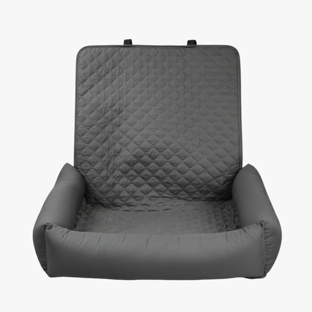 panier-pour-chien-impermeable-pour-voiture-gris-face