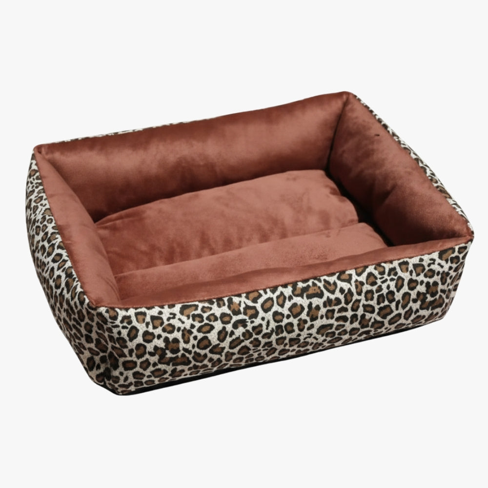panier-pour-chien-leopard-rectangulaire-marron-vide