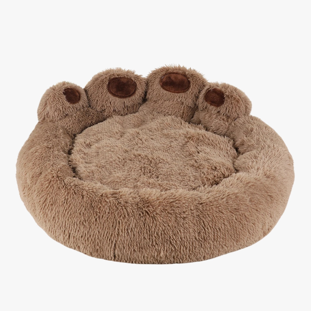 panier-pour-chien-marron-moelleux-en-forme-de-patte-vide