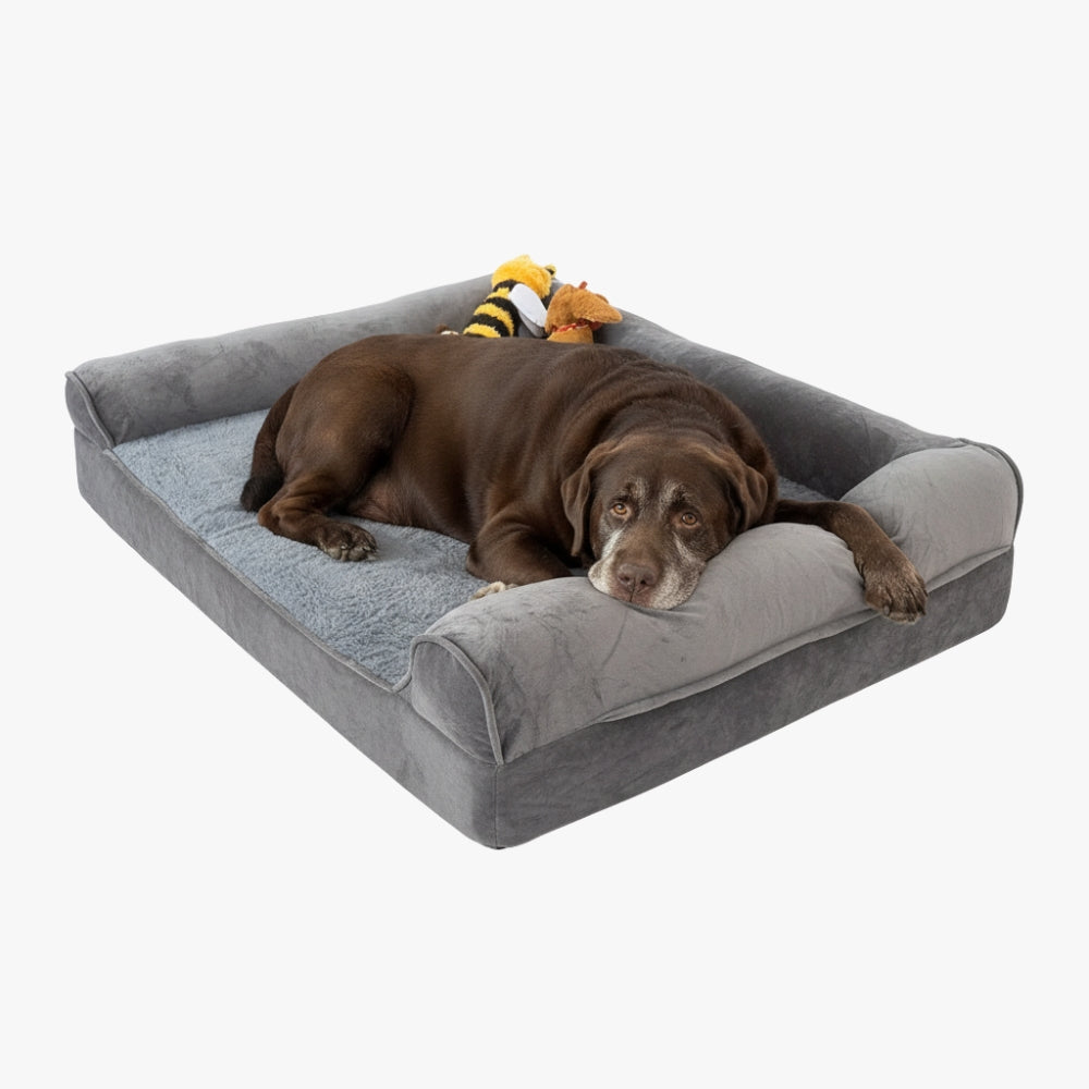 panier-pour-chien-orthopedique-xxl-gris