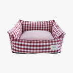 panier-pour-chien-rectangle-a-carreaux-rouges-blancs-vide