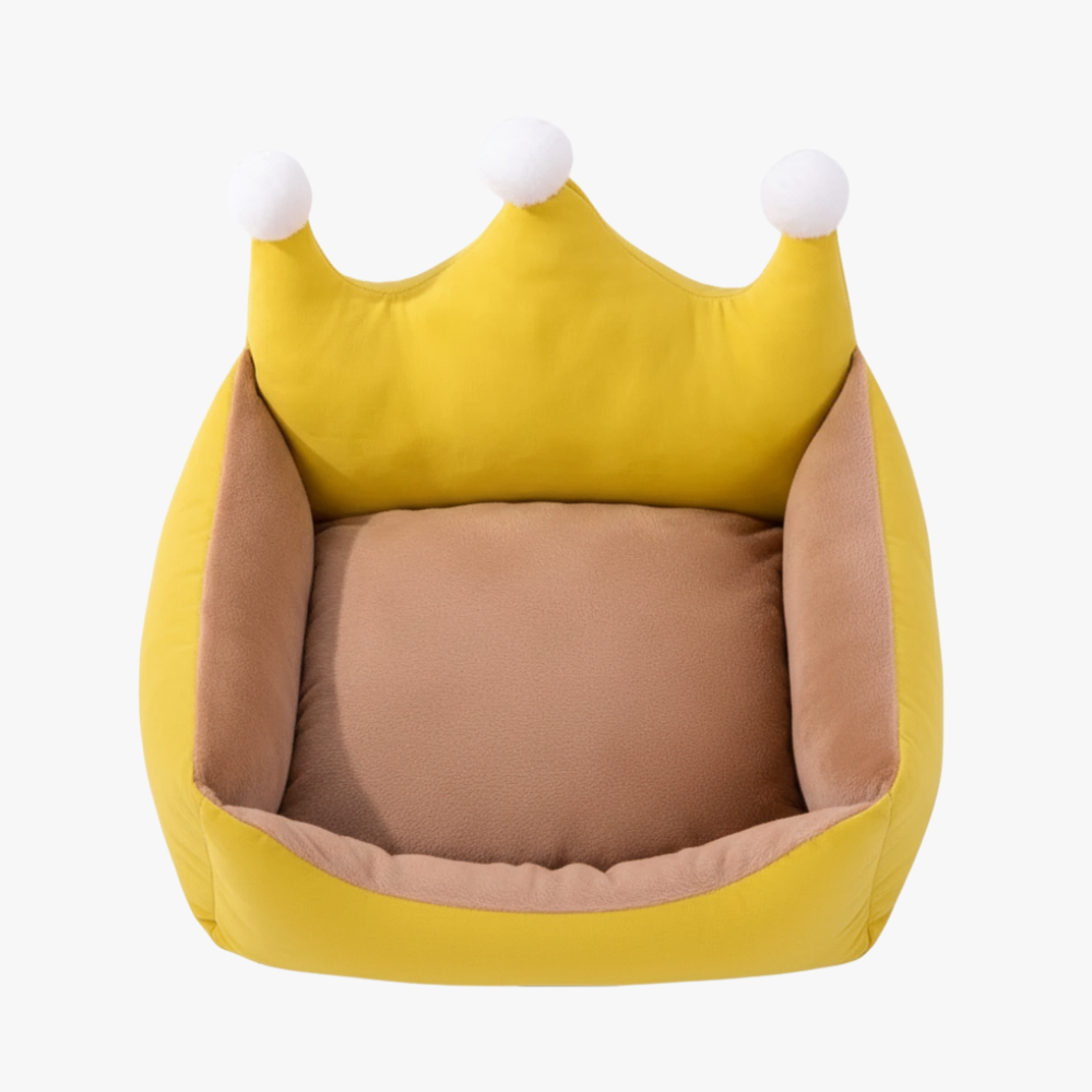 panier-pour-chien-rectangulaire-couronne-jaune-dessus