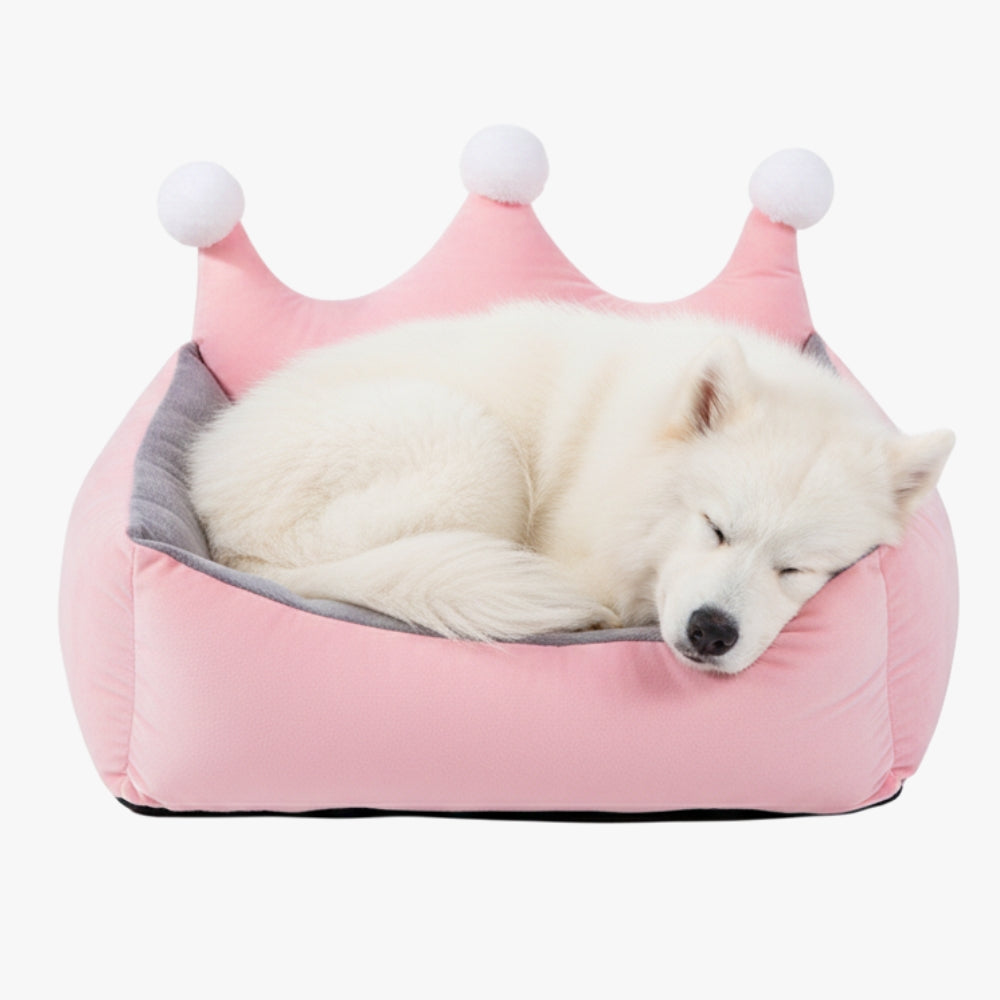 panier-pour-chien-rectangulaire-couronne-rose-avec-chien