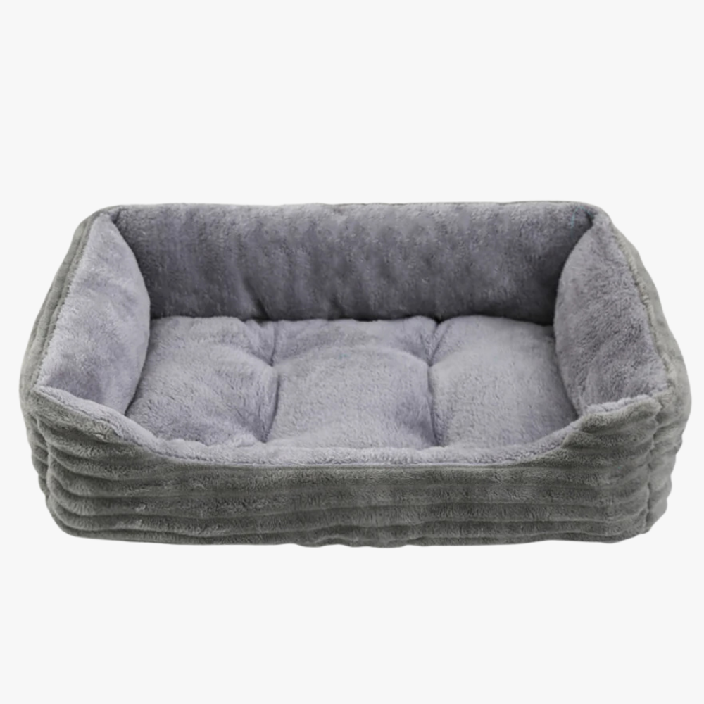 panier-pour-chien-rectangulaire-gris-rebords-vide