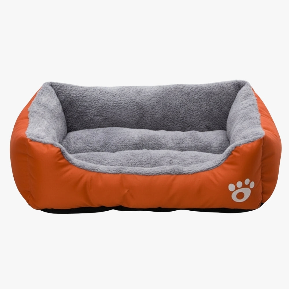 panier-pour-chien-rectangulaire-orange-vide