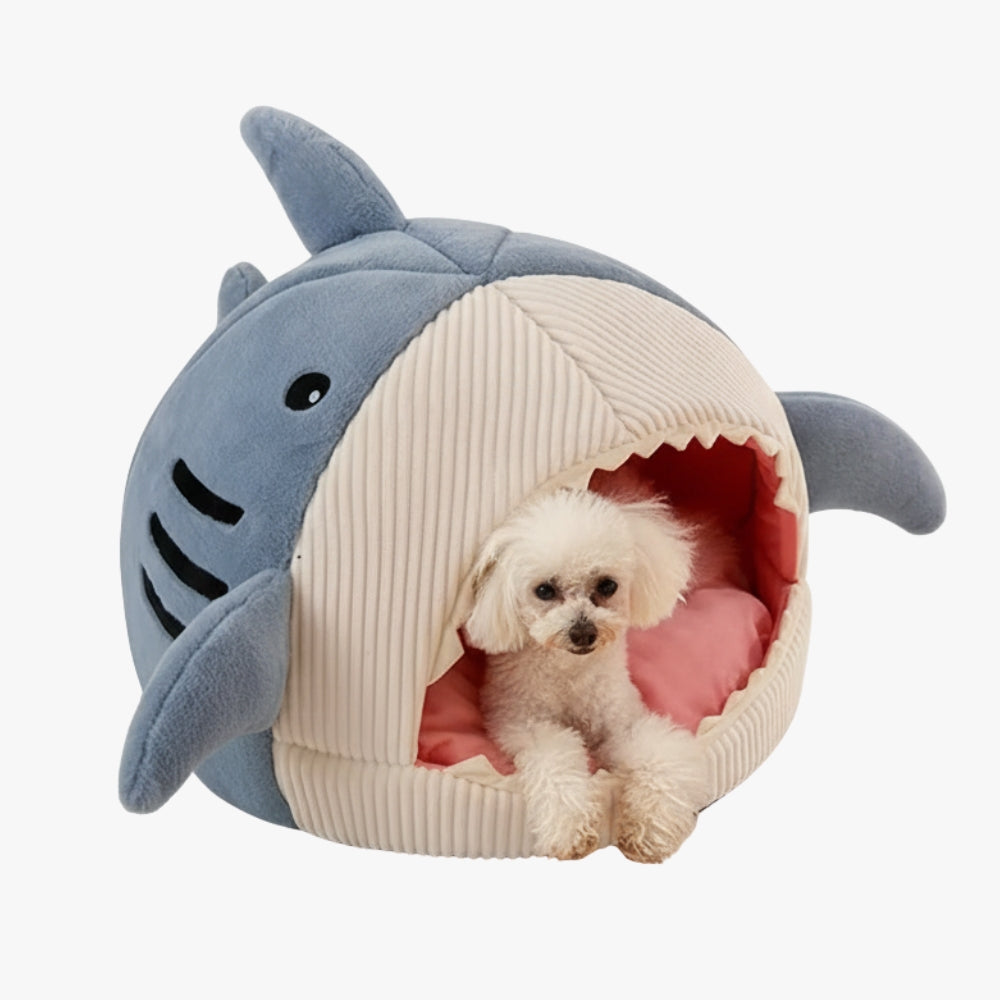 panier-pour-chien-requin-bleu-dessus