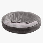 panier-pour-chien-rond-avec-couverture-gris