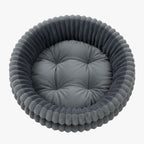 panier-pour-chien-rond-avec-rebords-gris-dessus