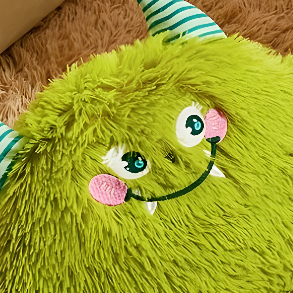 panier-pour-chien-rond-monstre-vert-fourrure