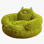 panier-pour-chien-rond-monstre-vert-vide