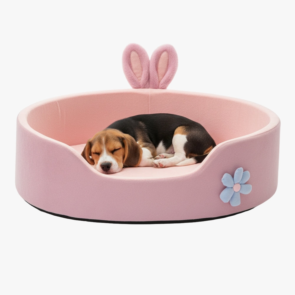 panier-pour-chien-rose-a-rebords-face