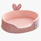 panier-pour-chien-rose-a-rebords-vide