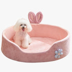 panier-pour-chien-rose-a-rebords