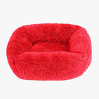 panier-pour-chien-rouge-moelleux-vide