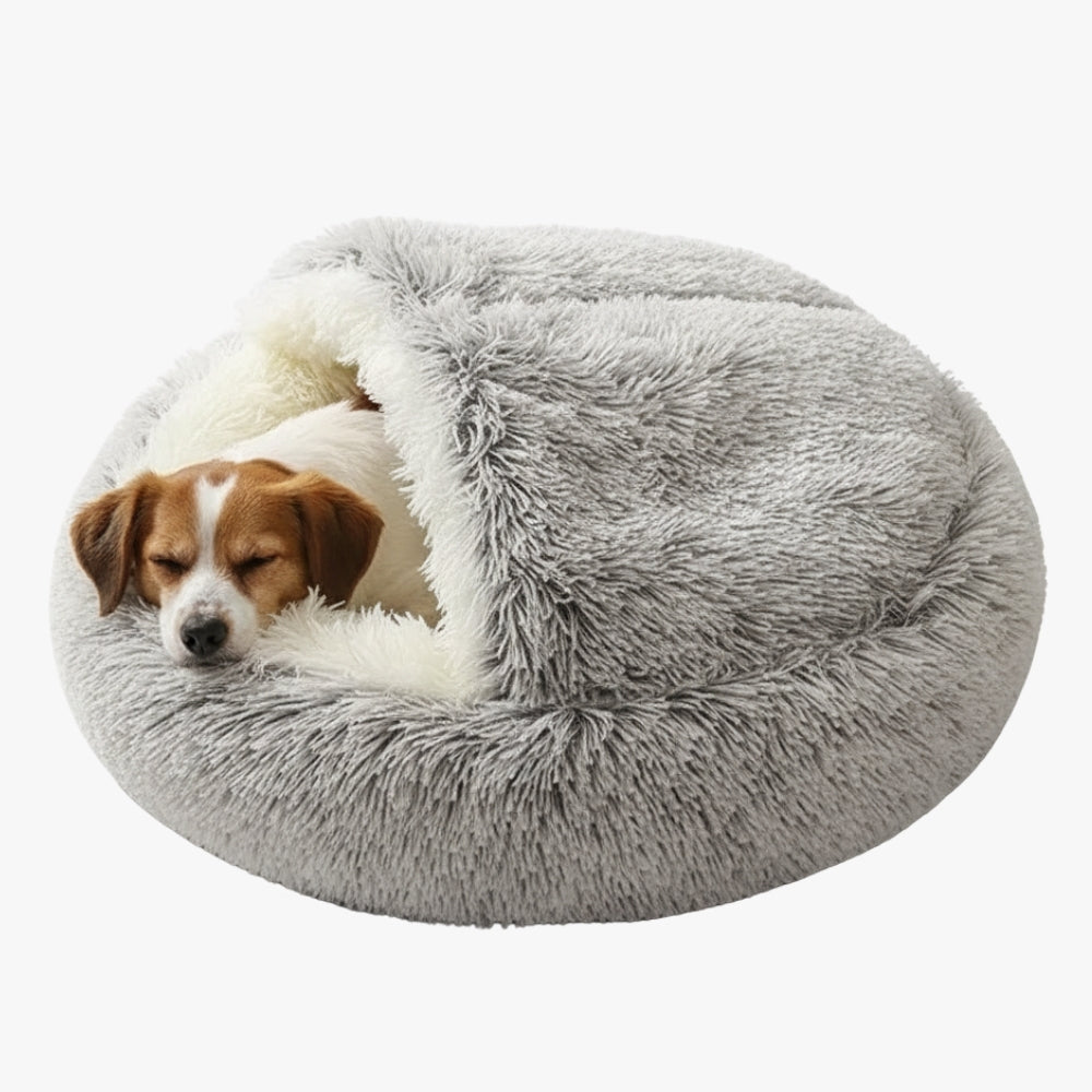 panier-pour-chien-semi-ferme-gris-dessus