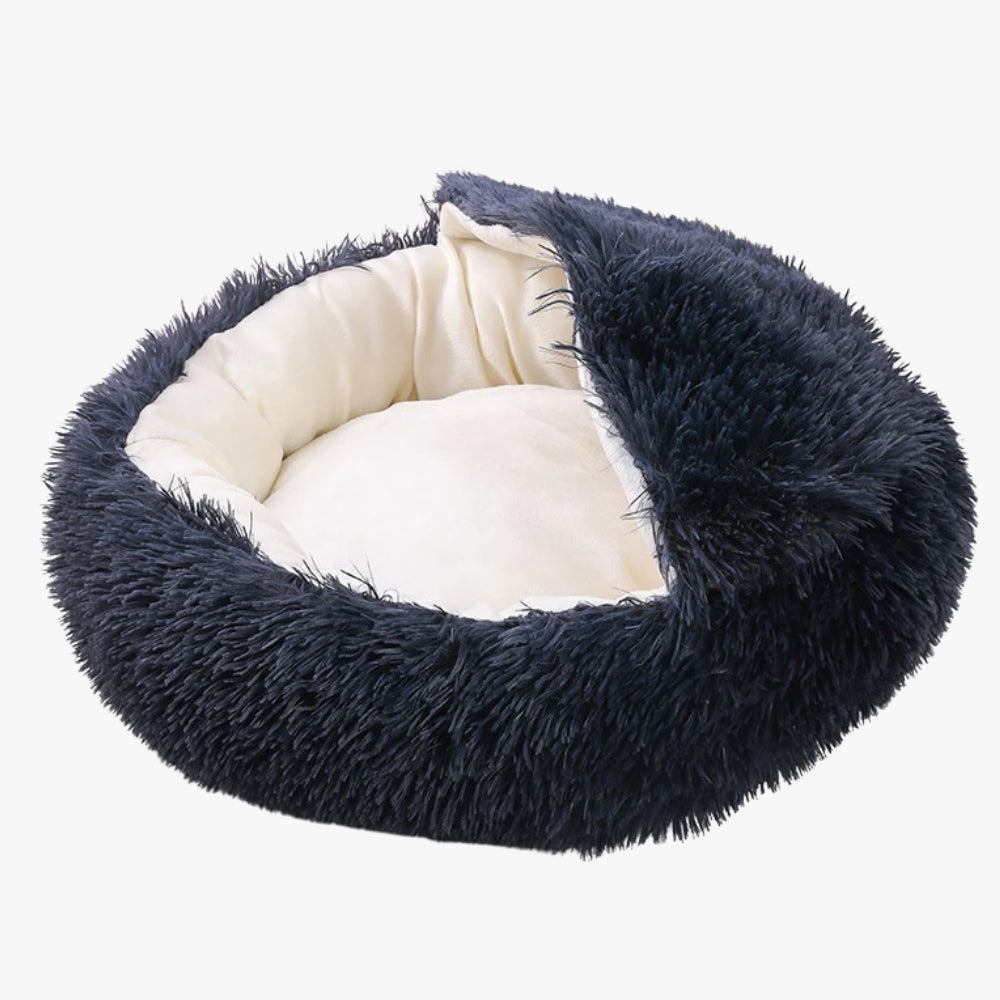 panier-pour-chien-semi-ferme-noir-vide