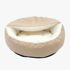 panier-pour-chien-semi-ferme-orthopedique-beige-front