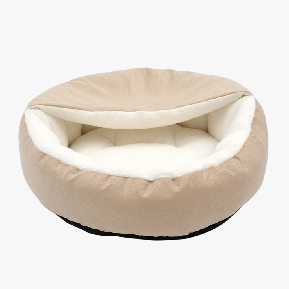 panier-pour-chien-semi-ferme-orthopedique-beige-front