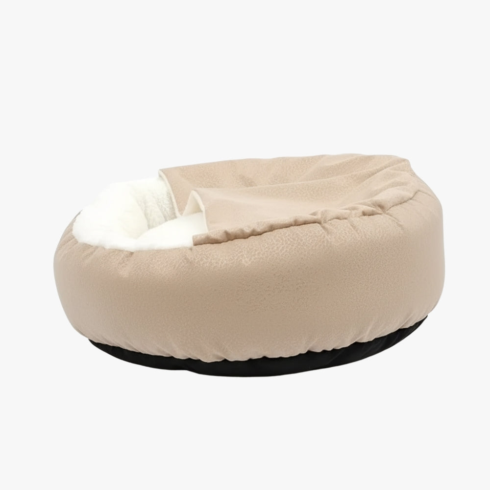 panier-pour-chien-semi-ferme-orthopedique-beige-side