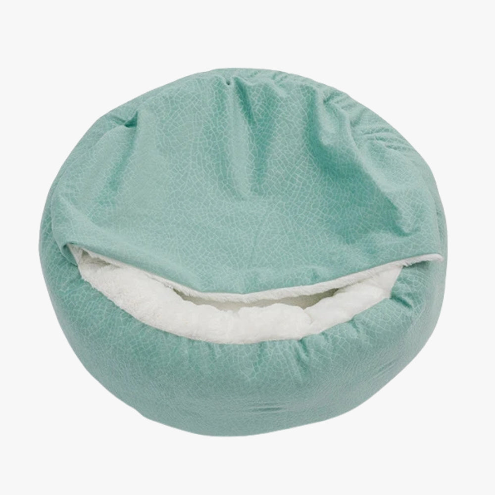 panier-pour-chien-semi-ferme-orthopedique-vert-haut