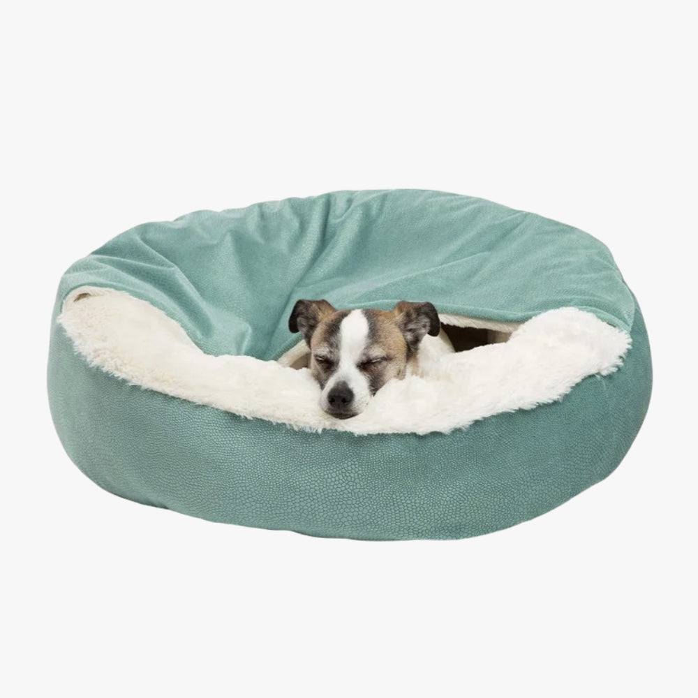 panier-pour-chien-semi-ferme-orthopedique-vert