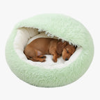 panier-pour-chien-semi-ferme-vert-dessus