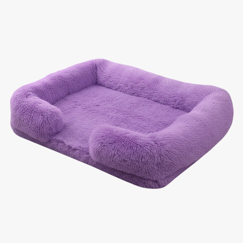 panier-pour-chien-violet-en-fourrure-rectangulaire