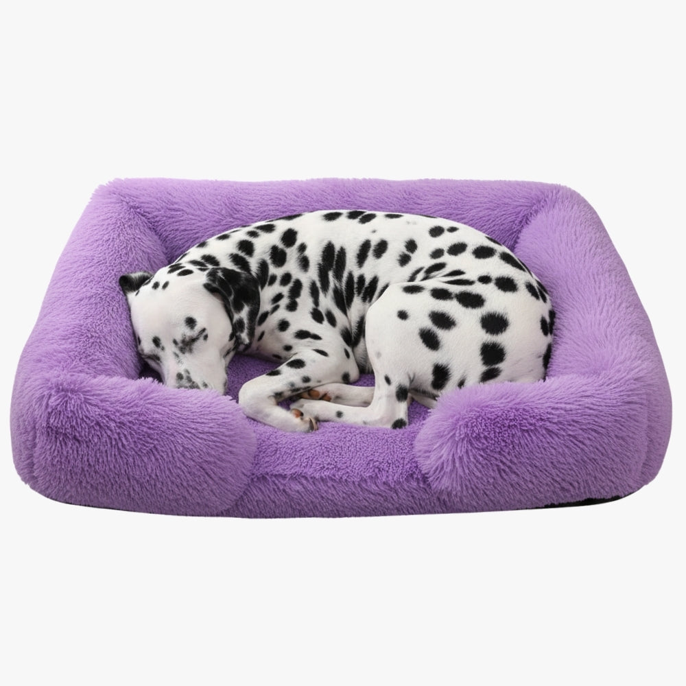 panier-pour-chien-violet-en-fourrure