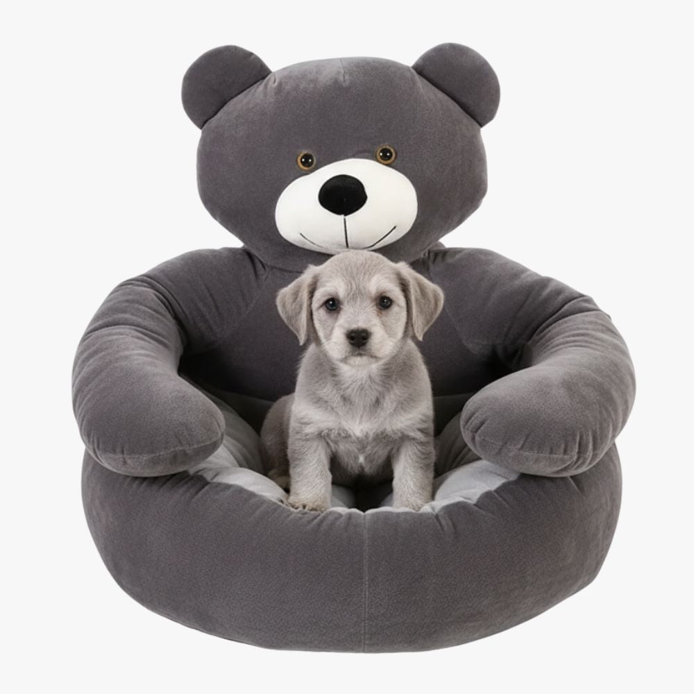 panier-pour-petit-chien-en-forme-ours-gris