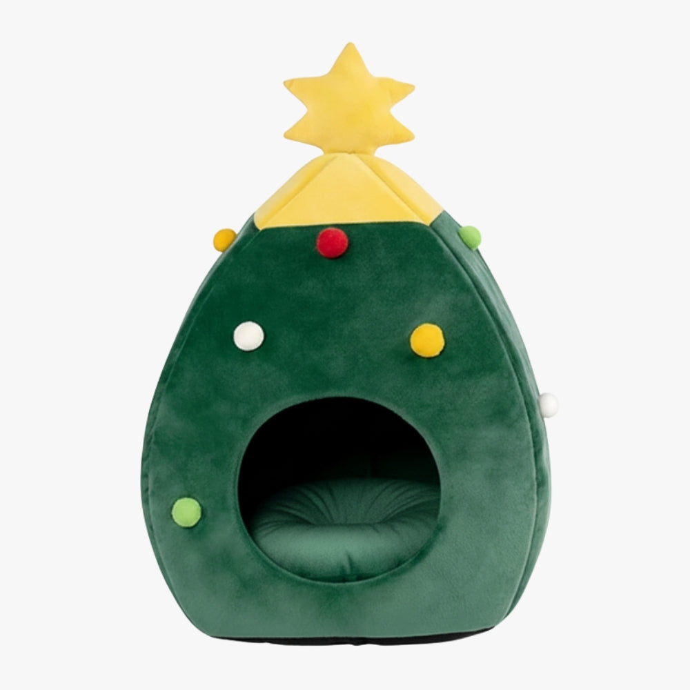 panier-pour-petit-chien-igloo-sapin-de-noel-face