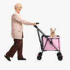 poussette-pour-chien-15-kg-rose-cote