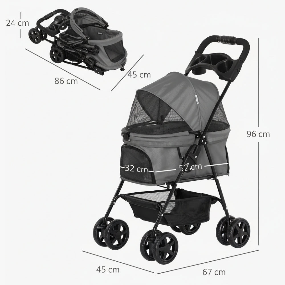 poussette-pour-chien-grise-dimensions