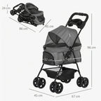 poussette-pour-chien-grise-dimensions