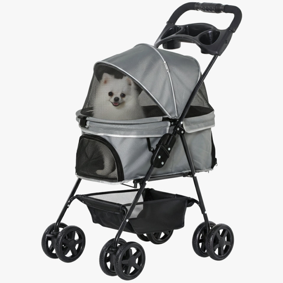 poussette-pour-chien-grise