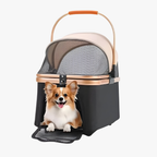 poussette-pour-chien-pliable-noir-et-bronze-panier