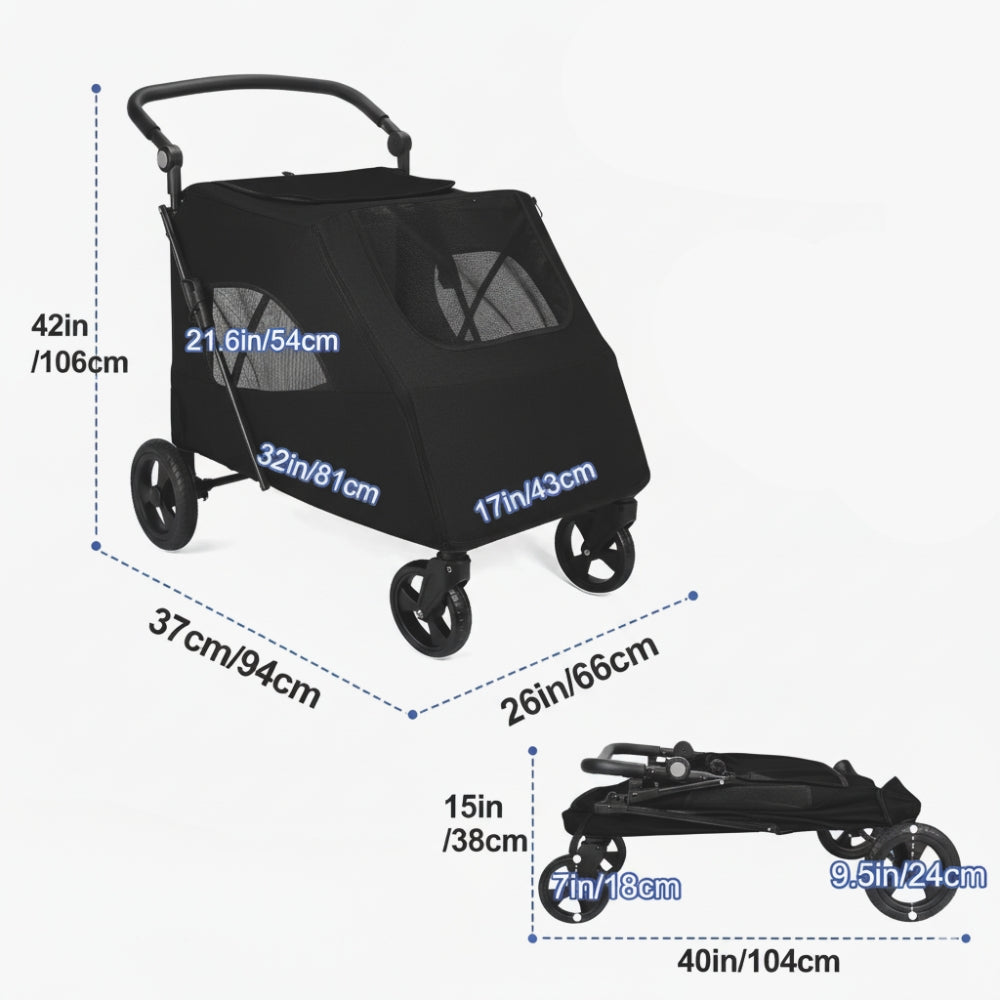 poussette-pour-grand-chien-noire-dimensions