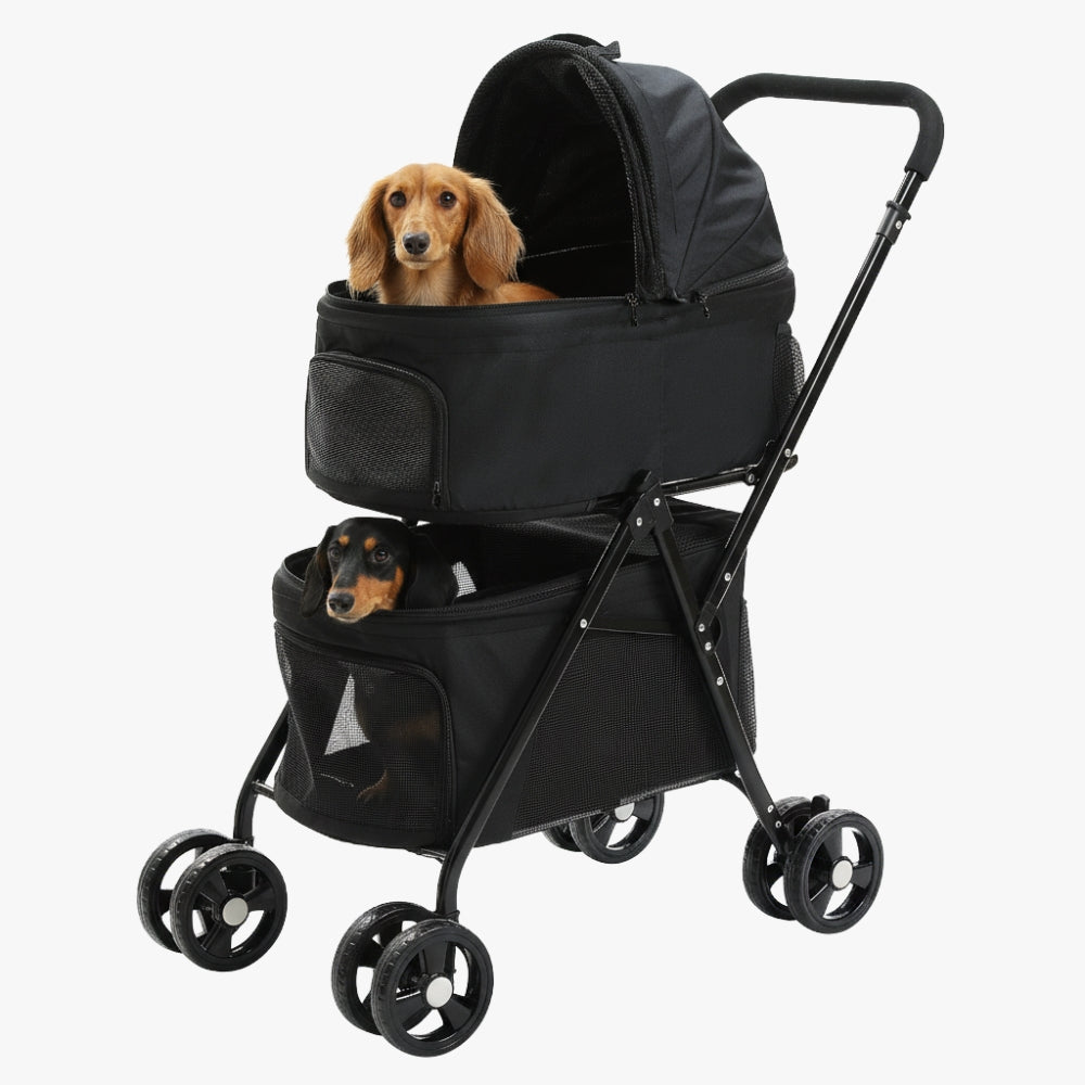 poussette-pour-petit-chien-pliable-deux-etages-noir