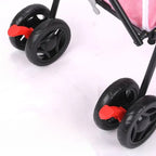 poussette-pour-petit-chien-pliable-rose-roues-arriere