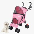 poussette-pour-petit-chien-pliable-rose