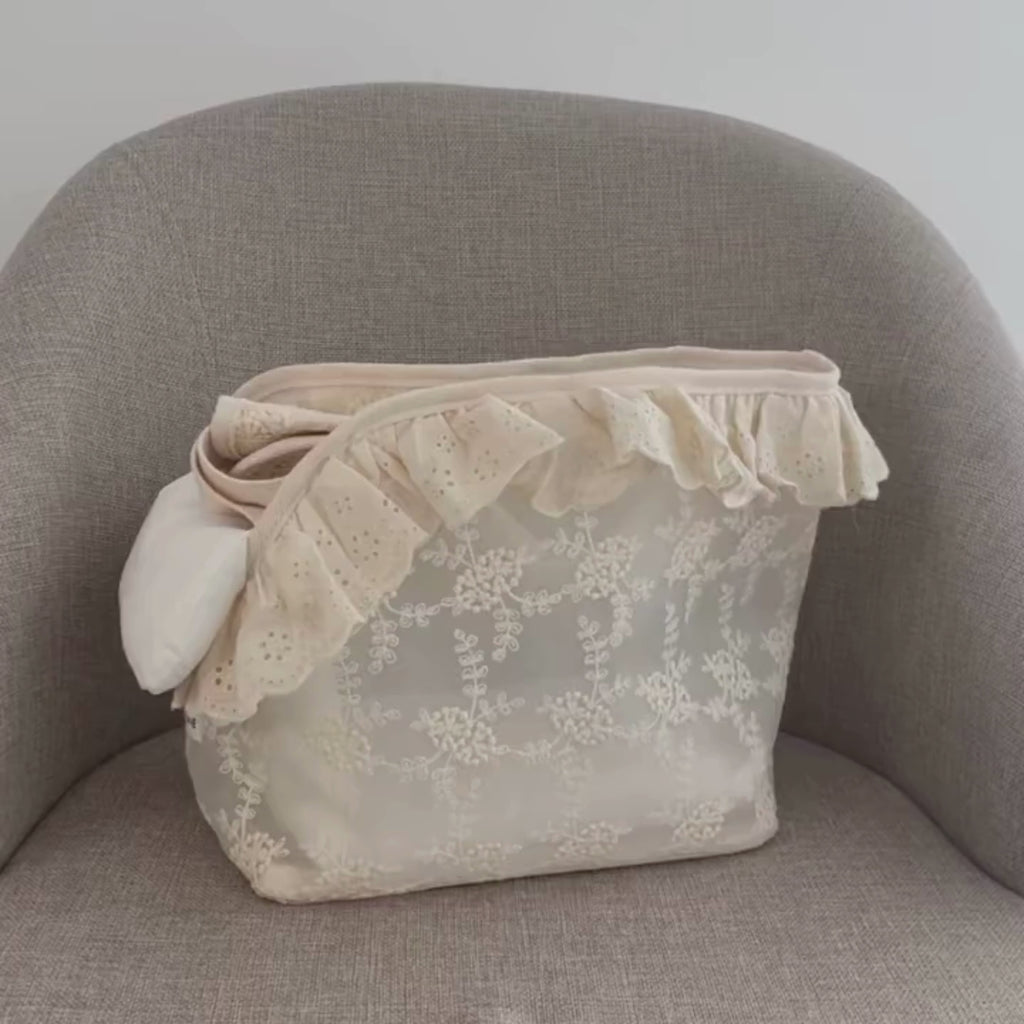 video sac a main dentelle chien