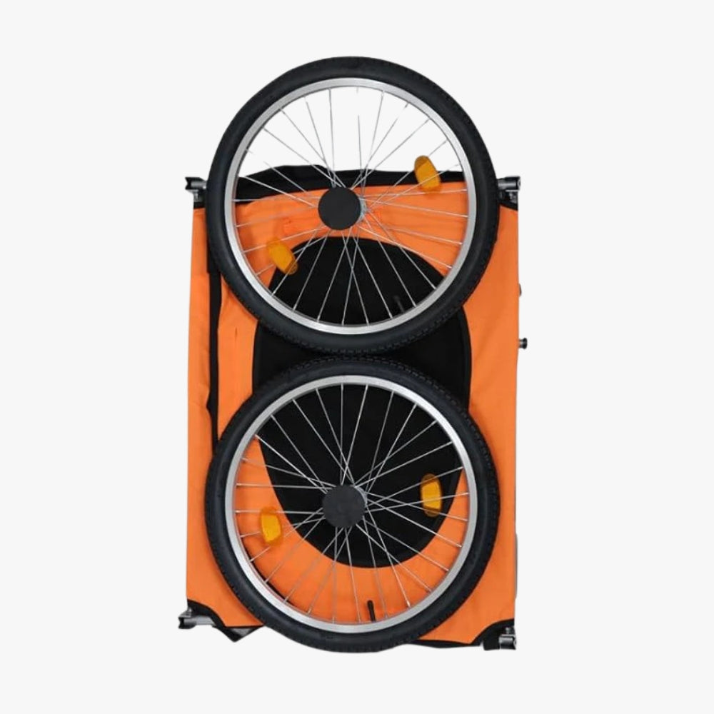 remorque-de-velo-pour-chien-orange-plie