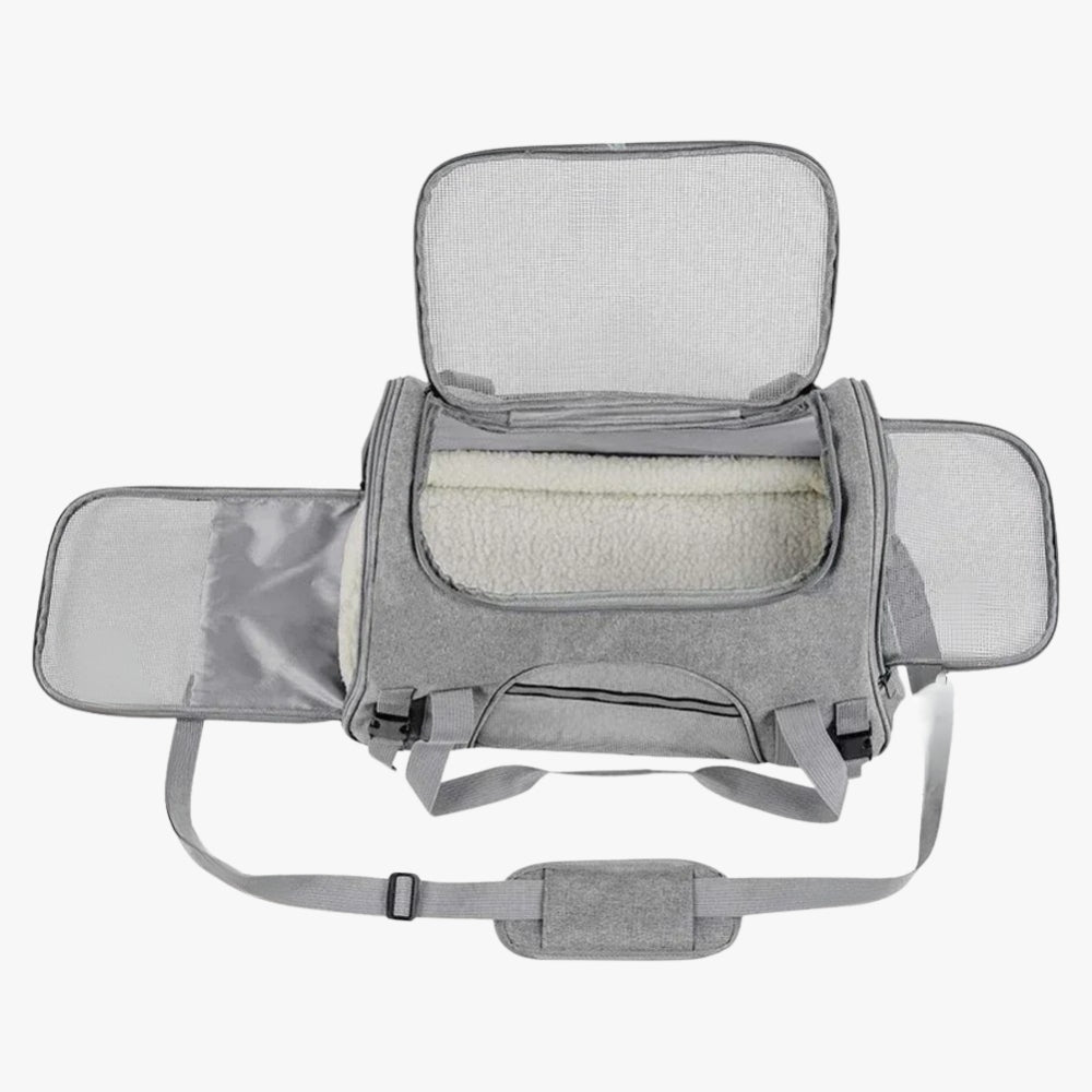 sac-de-transport-pour-chien-gris-dessus