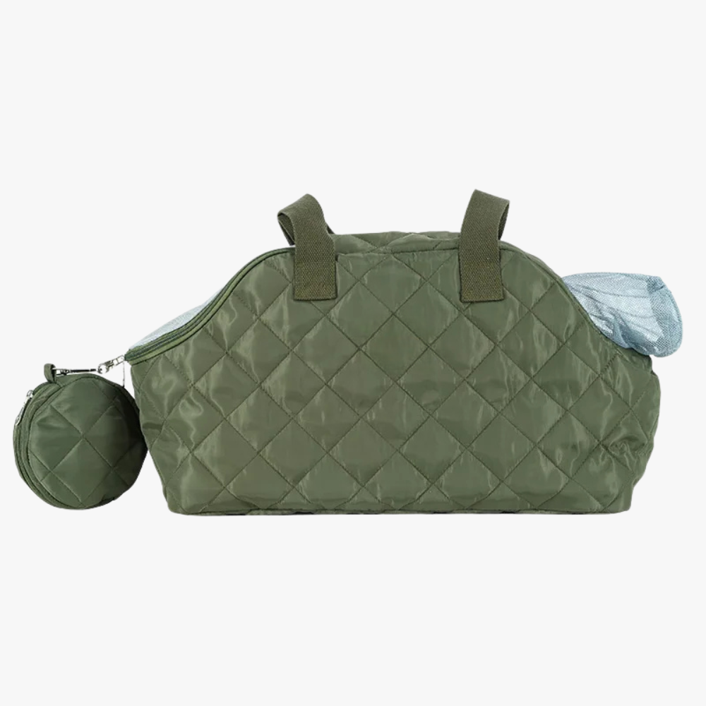 sac-main-pour-petit-chien-vert-militaire-matelasse