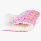 tapis-de-couchage-pour-chien-rose-plie