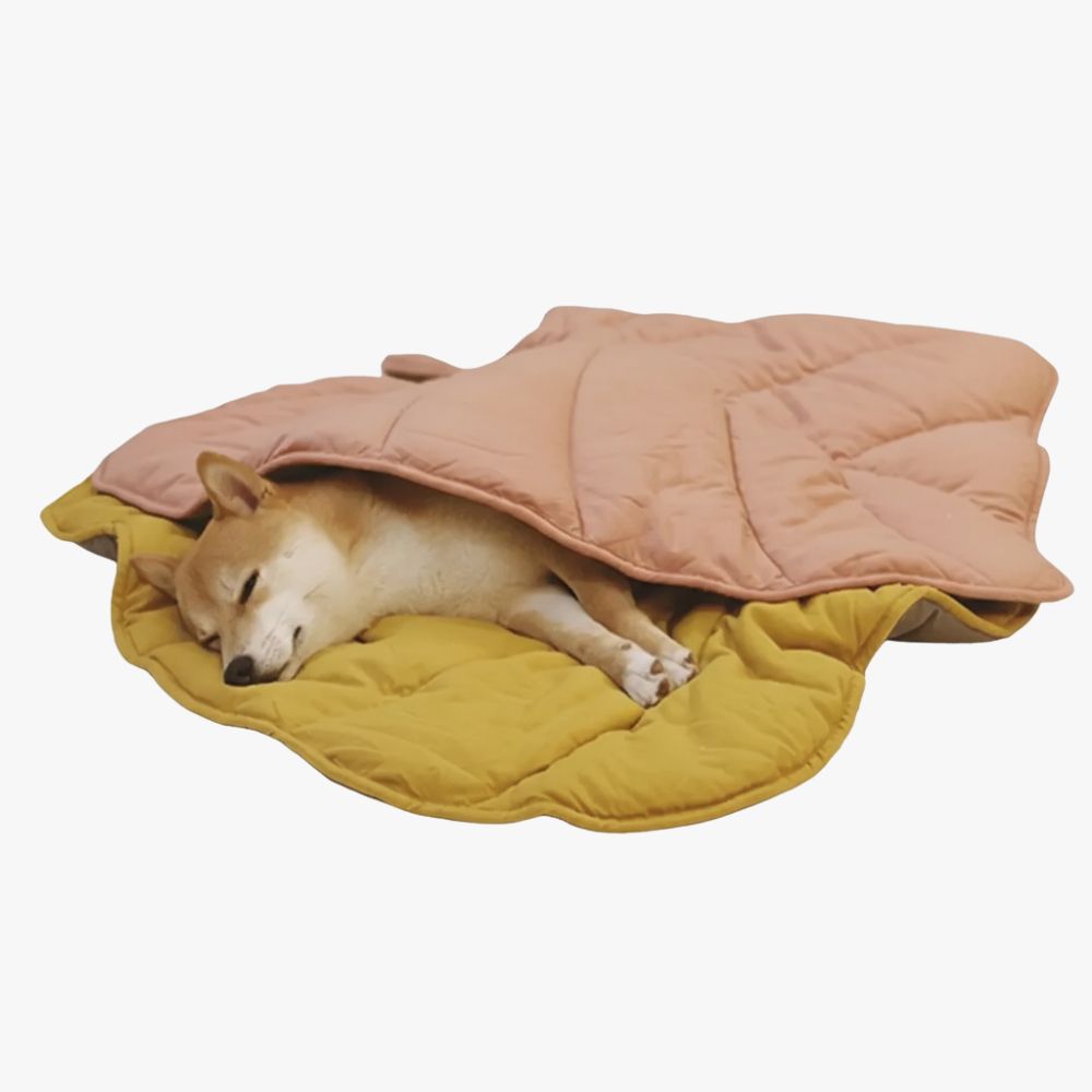 tapis-feuille-pour-chien-jaune-terracotta